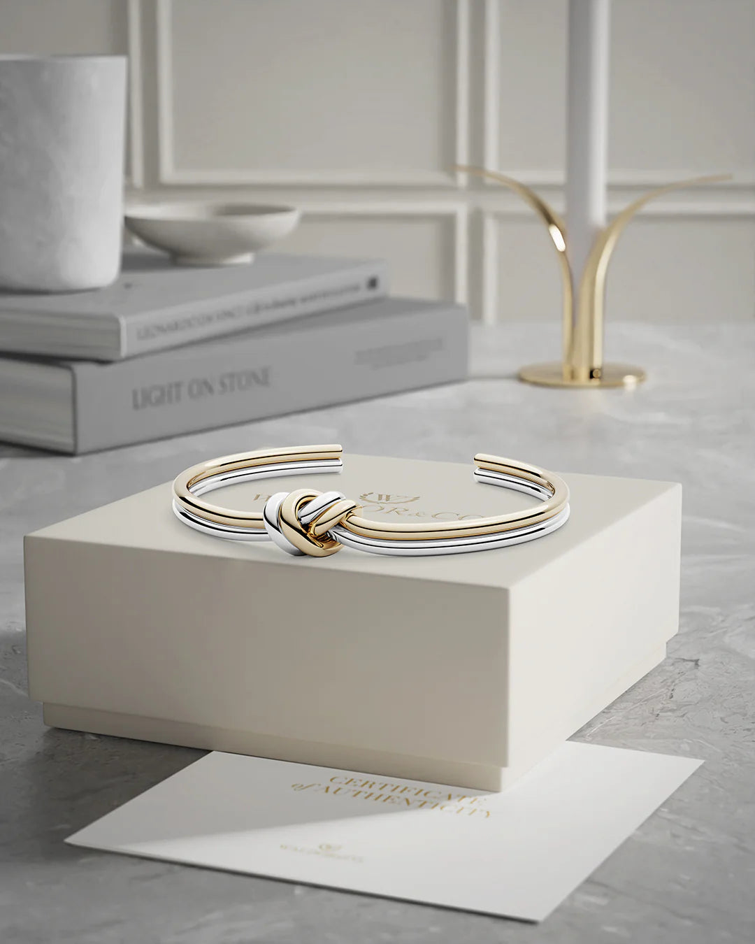 Dual Knot Bangle Polished